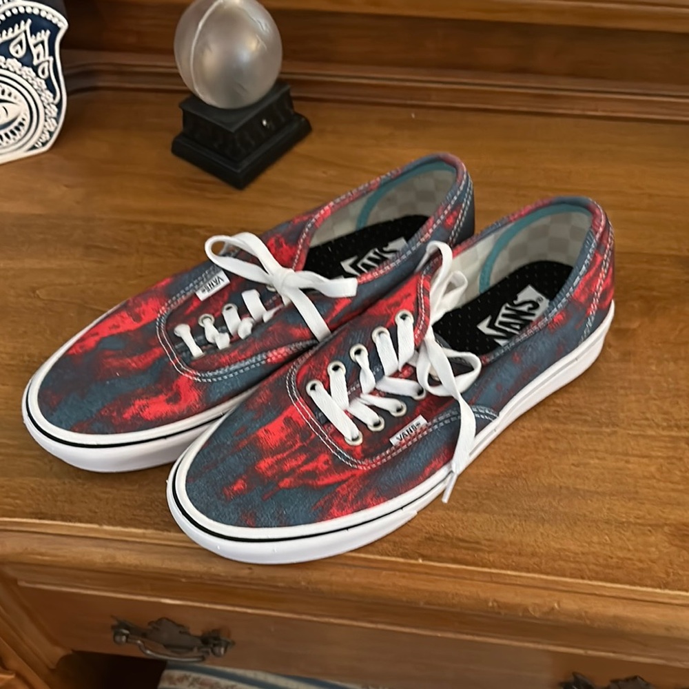 Vans Red and Blue Canvas Shoes